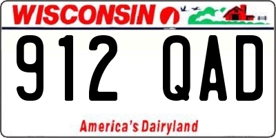 WI license plate 912QAD
