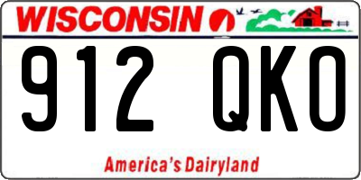 WI license plate 912QKO