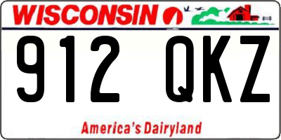 WI license plate 912QKZ