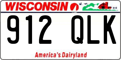 WI license plate 912QLK