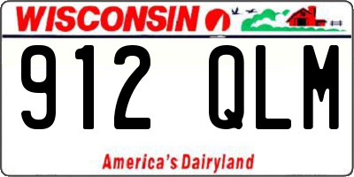 WI license plate 912QLM