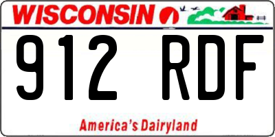 WI license plate 912RDF