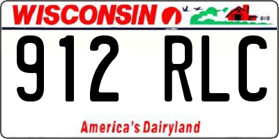 WI license plate 912RLC