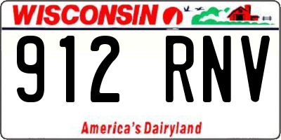 WI license plate 912RNV