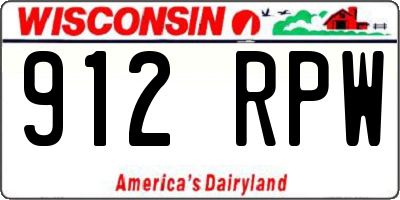 WI license plate 912RPW
