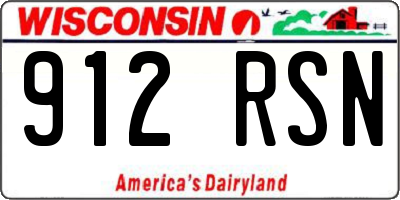 WI license plate 912RSN