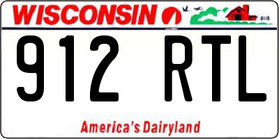 WI license plate 912RTL