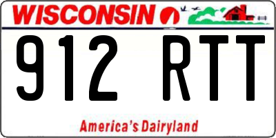 WI license plate 912RTT