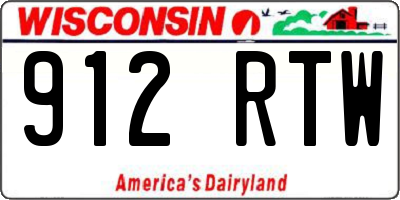 WI license plate 912RTW