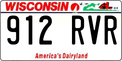 WI license plate 912RVR