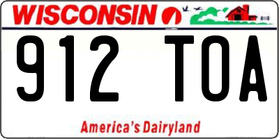 WI license plate 912TOA
