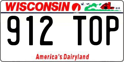 WI license plate 912TOP