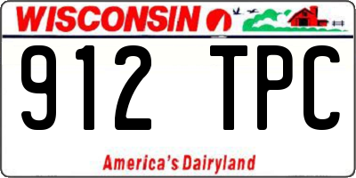 WI license plate 912TPC