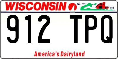 WI license plate 912TPQ