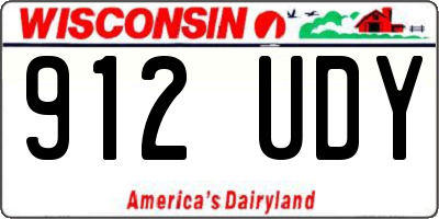 WI license plate 912UDY