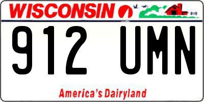 WI license plate 912UMN