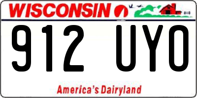 WI license plate 912UYO