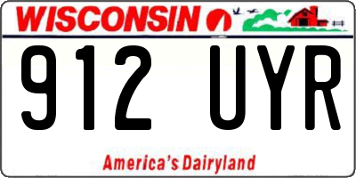 WI license plate 912UYR
