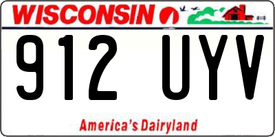 WI license plate 912UYV