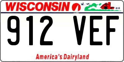 WI license plate 912VEF