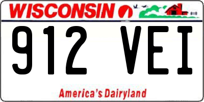 WI license plate 912VEI