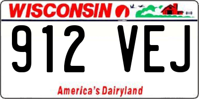 WI license plate 912VEJ