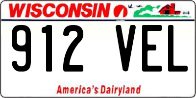 WI license plate 912VEL