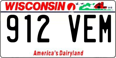WI license plate 912VEM