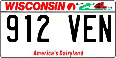 WI license plate 912VEN