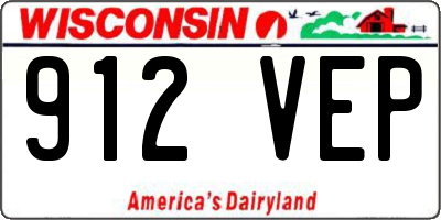 WI license plate 912VEP