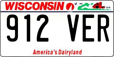 WI license plate 912VER