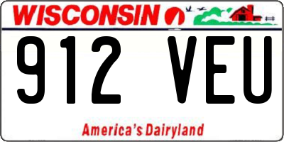WI license plate 912VEU