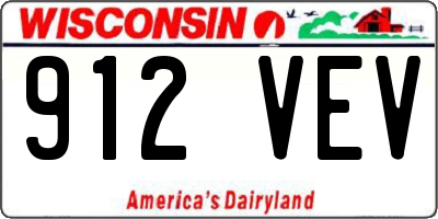 WI license plate 912VEV