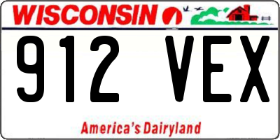 WI license plate 912VEX