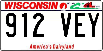 WI license plate 912VEY