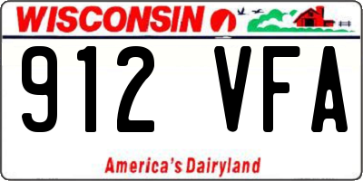 WI license plate 912VFA
