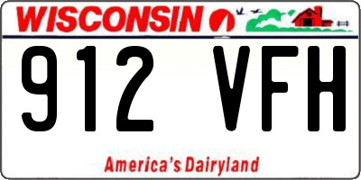 WI license plate 912VFH