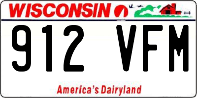 WI license plate 912VFM