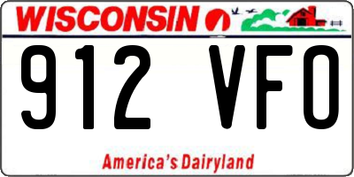 WI license plate 912VFO