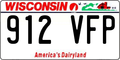 WI license plate 912VFP