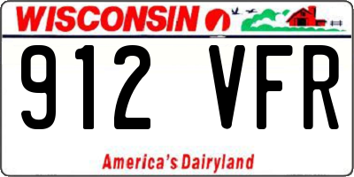 WI license plate 912VFR
