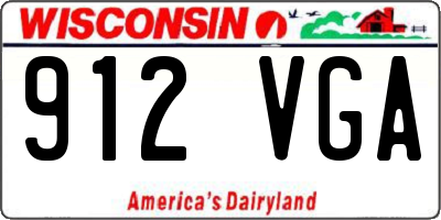 WI license plate 912VGA