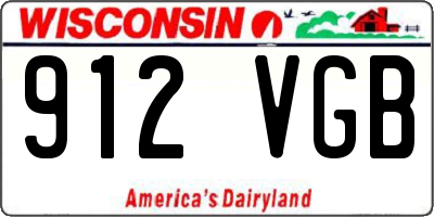 WI license plate 912VGB
