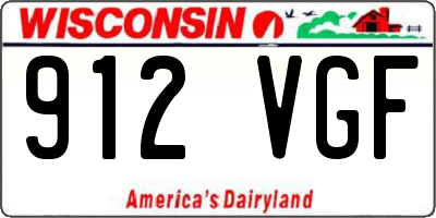 WI license plate 912VGF