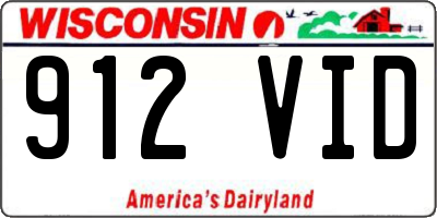 WI license plate 912VID