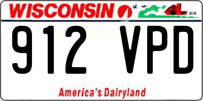 WI license plate 912VPD