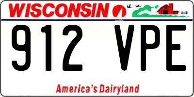 WI license plate 912VPE