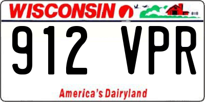 WI license plate 912VPR
