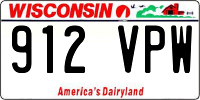 WI license plate 912VPW