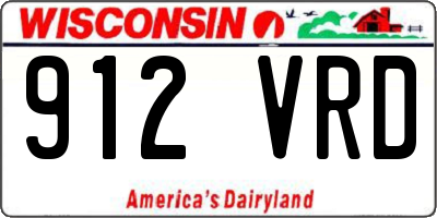WI license plate 912VRD